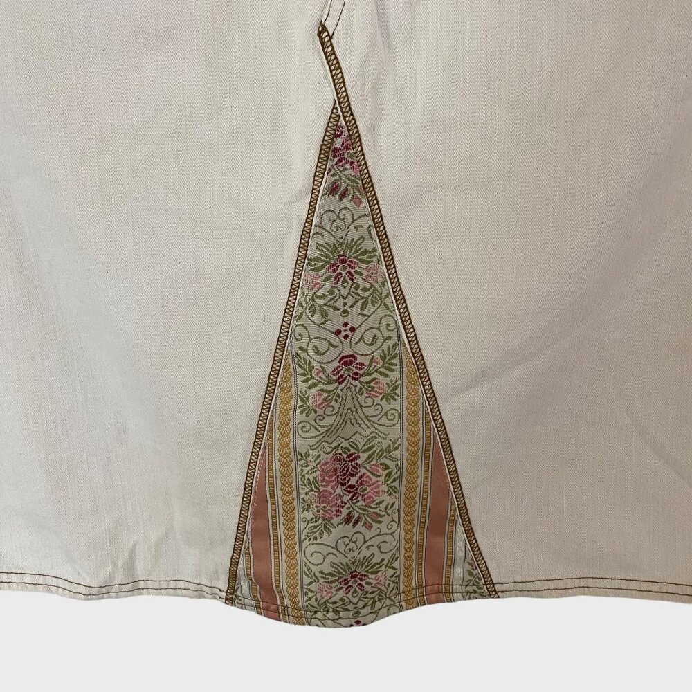 Gloria Vanderbilt A-Line Denim Pencil Skirt Cream Women's Size 6 Boho Tapestry - Picture 6 of 10